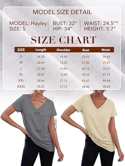 AUTOMET Short Sleeve T-Shirts V Neck Summer Tops for Women Basic Tees 2026